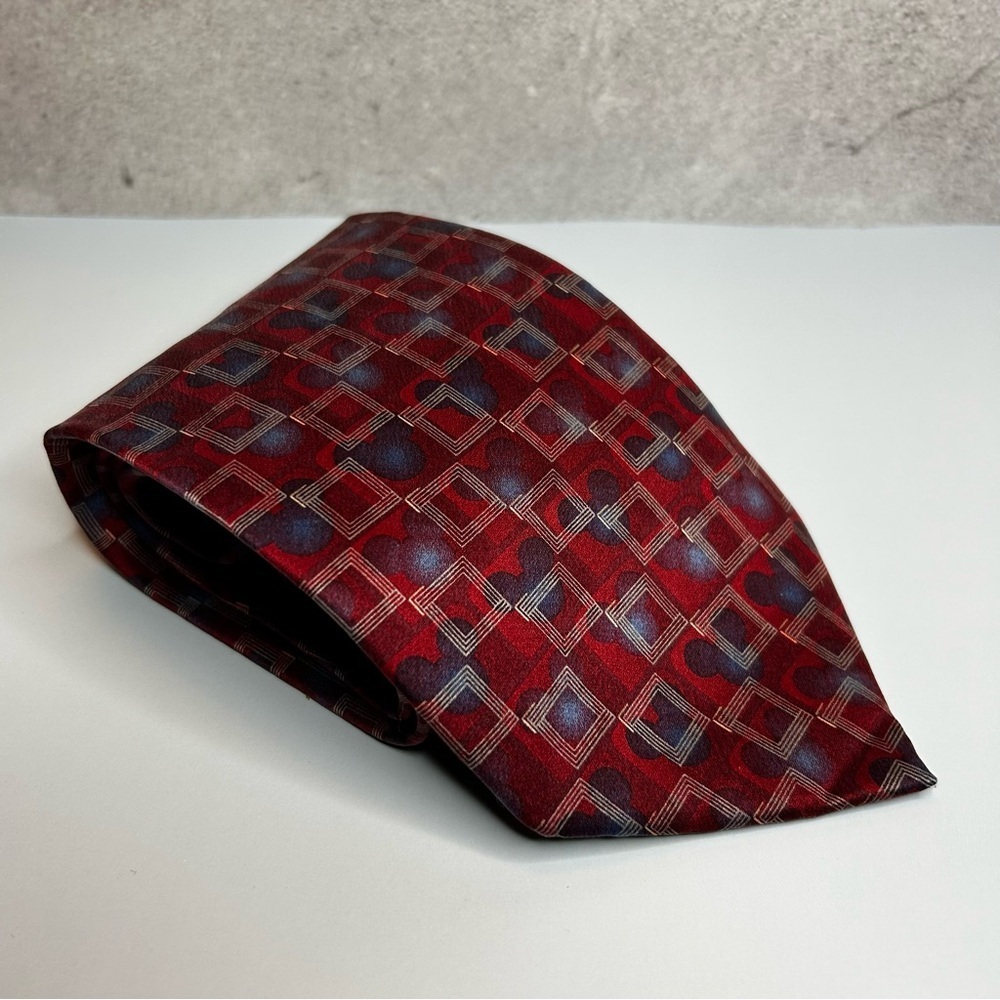 Disney Red and Blue Mickey Mouse Pattern 56” Silk Tie